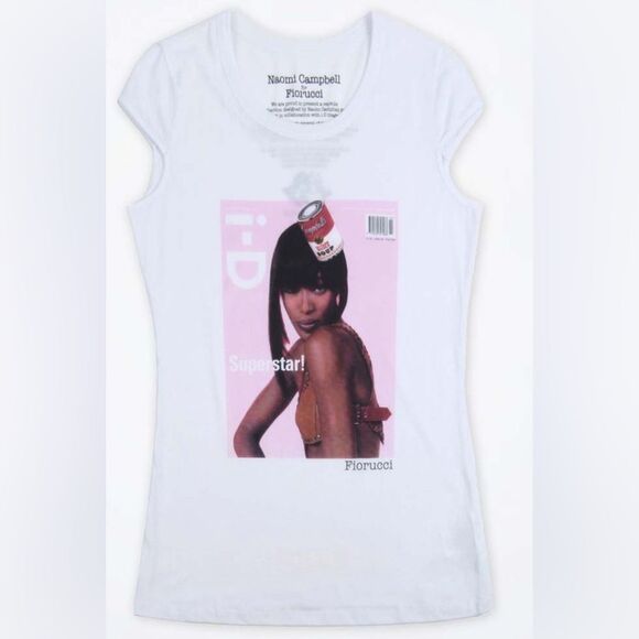 Fiorucci x Naomi Campbell Printed T‑Shirt White Size Small NWT Rare - Picture 1 of 9